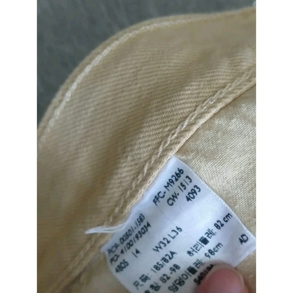 Levis 32x36 Jeans 501 Khaki Medium Wash Straight Leg Button Fly Western Cowboy